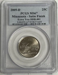 2005 D Minnesota Satin Finish Extra Tree 25C Quarter PCGS MS67 DDR-001 - Picture 1 of 2