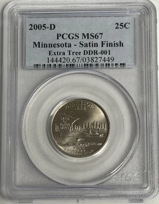 2005 D Minnesota Satin Finish Extra Tree 25C Quarter PCGS MS67 DDR-001 - Image 1 of 2