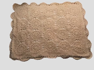Cottage Core gehäkeltes Kissen Sham Standard ecru gewellt Boho neu nie benutzt - Bild 1 von 7