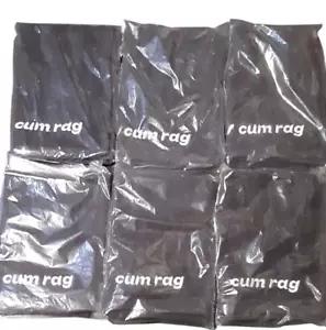 Menge 6 bestickt Sperma Lappen schwarz Baumwolle Velours Handtuch Sperma Spunk Sex Tücher - Bild 1 von 5