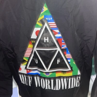 Chaqueta negra ligera HUF Worldwide para hombre talla S pequeña nueva con etiquetas A10 Foto 1 de 4