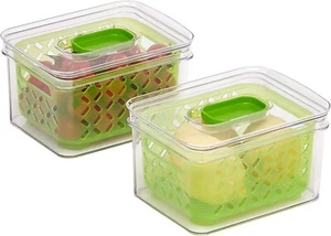 Set of 2 Produce Food Saving Containers with Vented Lids - Picture 1 of 6