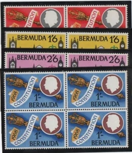 Bermuda 1968 SG 228 New Constitution Full Set Blocks MNH - Picture 1 of 1