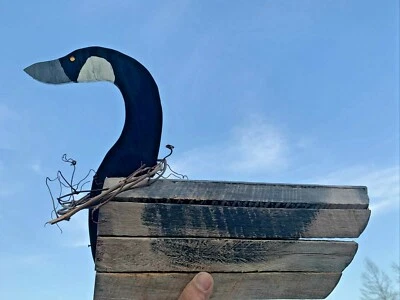 Vintage Farmhouse Primitive Canadian Goose Barn Wood Slats Decoy Decor ❤️sj10m3 - Image 1 of 4