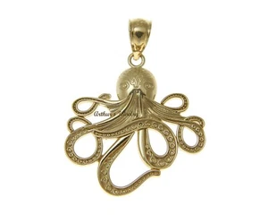 COLGANTE DE PULPO HAWAIANO BRILLANTE ORO AMARILLO SÓLIDO 14K 17MM - Imagen 1 de 2