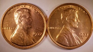 Cent Lincoln S 1972 et 1972 UNC - Photo 1/4