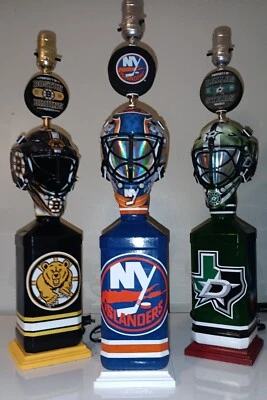 New York Islanders Goalie Lamps Handcrafted - Image 1 of 4