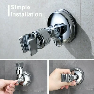 Shower Head Holder Suction Cup Handheld Showerhead Bracket Adjustable Height - Picture 1 of 9