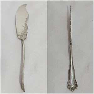 1901 Wm Rogers & Sons Mayflower Silver Plate Twisted Handle Master Butter Knife - Picture 1 of 4
