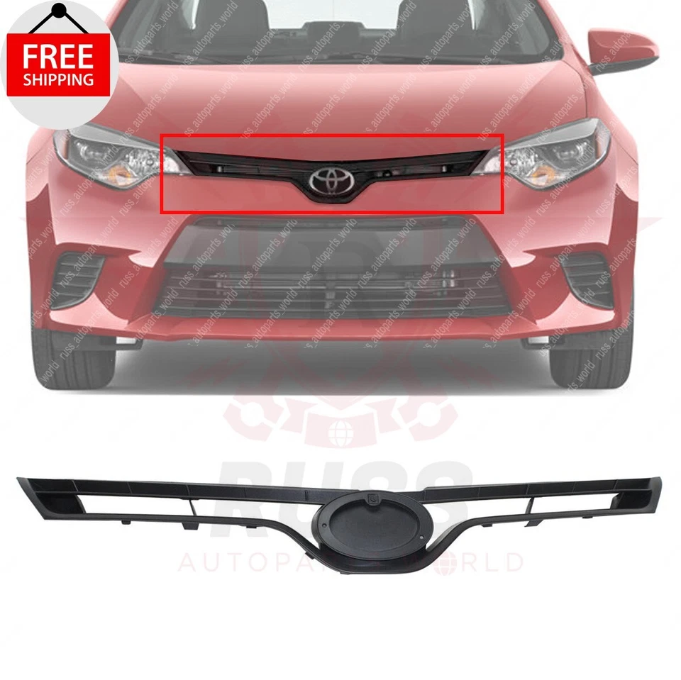 New Front Grille Textured Gray Plastic Fits 2014-2016 Toyota Corolla TO1200366 Foto 1 de 4