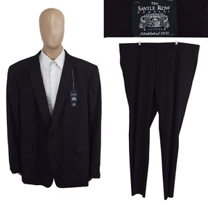 NEW The Savile Row 2 Piece Purple Eggplant Big Tall Suit 54R Pants 50 Unhemmed - Picture 1 of 15