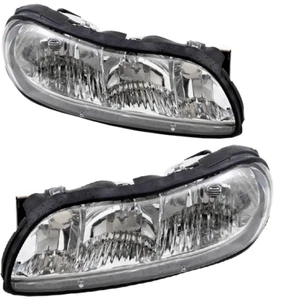Driver & Passenger Halogen Headlight Set For 1997 1998 1999 Oldsmobile Cutlass - Picture 1 of 3
