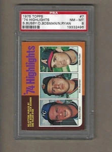 1975 Topps 74 Highlights Nolan Ryan # 7 PSA 8 - Bild 1 von 1