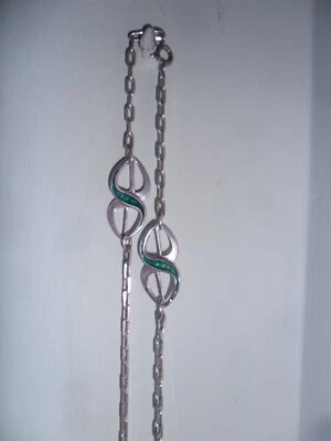 LUNGA COLLANA IN ARGENTO 925 E SMALTI ANNI '60 / '70 PEZZO UNICO! - Immagine 1 di 4