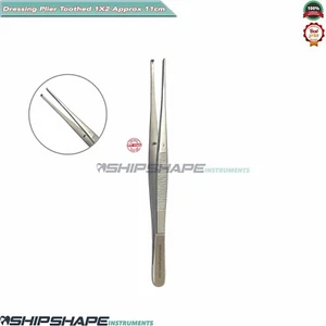 Dental Thumb Dressing Forceps 11cm Tooth 1X2 Grasping Kocher Surgical Tweezers - Bild 1 von 9