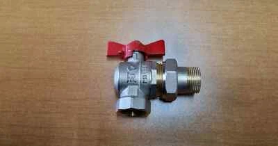 VALVOLA A SFERA SQUADRO RAVANI 1/2 " M-F CON BOCCHETTONE e CON FARFALLA - Immagine 1 di 2