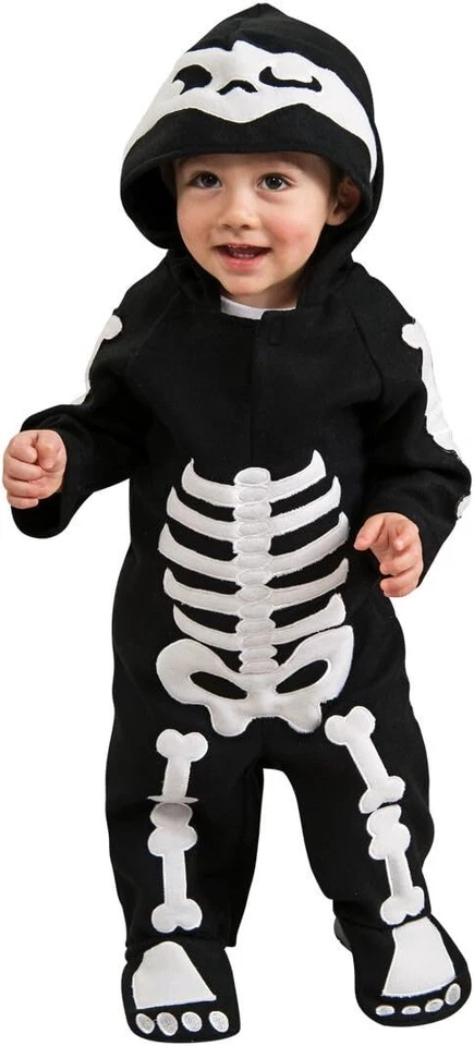 Skeleton Bones Black Romper Halloween Costume Baby Toddler