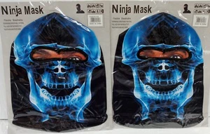 Lot of 2 Ninja Mask Blue Skull Flexible Breathable........................5G4 - Picture 1 of 3