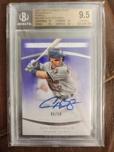 2017 Topps Diamond Icons ALEX BREGMAN ROOKIE AUTO PURPLE 5/10-BGS 9.5, True Gem - Picture 1 of 2