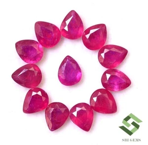 5x4 mm Natural Ruby Pear Cut Lot 12 Pcs 4.68 Cts Calibrated Burma Loose Gemstone - Picture 1 of 6