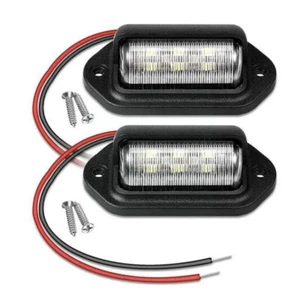 2pcs 6 LED License Number Plate Light Lamps for Truck SUV Trailer Lorry 12/24V - Picture 1 of 4