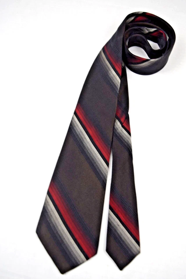 Neck Tie VTG Don Loper California 50s Burnt Orange Ombre Stripe Silk 55 x 3" - Image 1 of 4