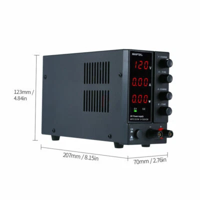 8.15“ Adjustable NPS1203W 0-120V 0-3A Switching 3 Digits Display Q4H4 Portable - Image 1 of 4
