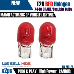 2 lampadine stradali legali 12 V 21 W alogene W21W 7440 T20 582 rosse 240 lm Regno Unito - Foto 1 di 3