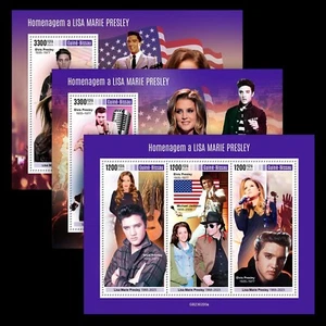 Tribute to Lisa Marie Presley Elvis MNH Stamps 2023 Guinea-Bissau M/S + 2 S/S - Picture 1 of 4