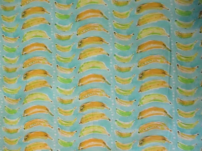 TELA DE ALGODÓN ARTE DIGITAL BRILLANTE MOD TROPICAL PLÁTANO FRUTAS PLÁTANO FQ Foto 1 de 4