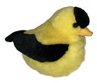 K&M International Chirping Whistling Yellow & Black Singing Bird Plush Toy 5”