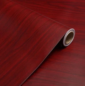 Red Wood Wallpaper Self Adhesive Decor Contact Paper Waterproof Peel and Stick  - Picture 1 of 7