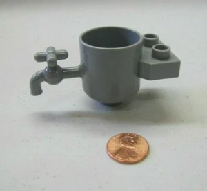 Vintage Lego Duplo GREY WATER TANK BUCKET w/ SPOUT TAP for Farm Train Zoo 2003 - Picture 1 of 3