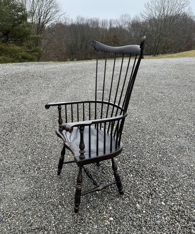 Ashlen Philadelphia fanback Windsor armchair crackle black finis Stamped Ashland Cover