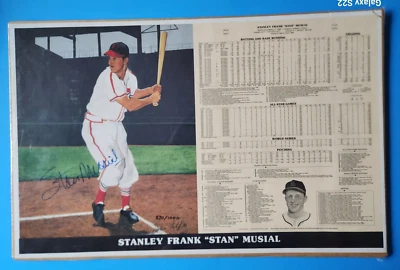 STAN MUSIAL autographed Lithograph Print Ltd/Ed  270/1000 COA St Louis Cardinals - Image 1 of 4