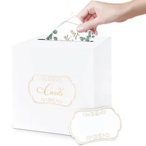 1 Pack White Card Box for Party 8.7" White Gift Card Box Money Box for Birthd... - Picture 1 of 7