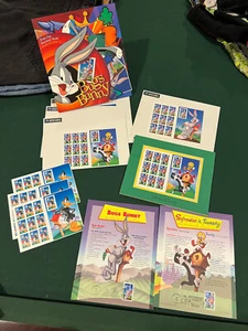 Complete 1997 Bugs Bunny USPS Stamp collection with First Day Souvenir Book  - Picture 1 of 11