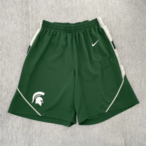 Michigan State Spartans Shorts Adult Large Green Nike NCAA Football Logo Mens L Cover