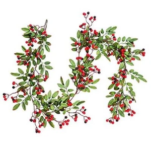5.83 Ft Red Berry Christmas Garland, Artificial Berry Garland for Indoor - Picture 1 of 8