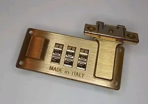 Cagiva Brass Combination Lock - Lefthand Lock & Hasp Replacement - Made In Italy - Picture 1 of 4