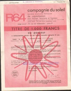 COMPAGNIE DU SOLEIL R64 (R) - Foto 1 di 1
