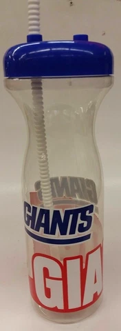 NFL New York Giants Sports Water Bottle & Straw, NEW Cover