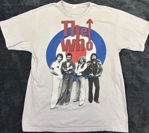 The Who Shirt Mens Large Beige Rock Band Tee Classic British Group Graphic Music - Picture 1 of 7