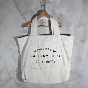 Gallery Dept. White Corduroy Tote Bag Vintage ‘Property Of’ Designer $495 MSRP - Picture 1 of 7