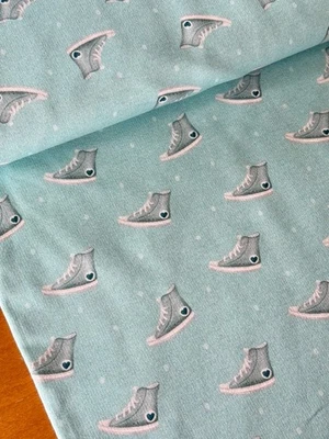 HILCO Sweatstoff coole Turnschuhe türkis French Terry für Kinder & Jugendliche - Bild 1 von 4