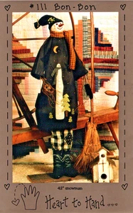 BON-BON 42" Schneemann Puppe Muster 111 von Herz zu Hand mit Holzknöpfen - Bild 1 von 2