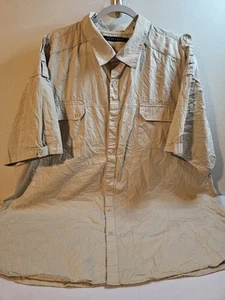 Herren 4XL Big & Tall Kurzarm Button Down Hemd Beige Sean John Tailored Fit - Bild 1 von 17