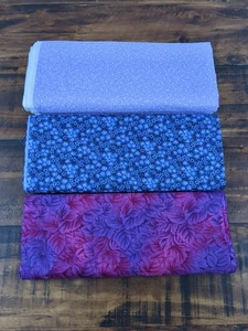 Lote de tela, floral, tonos de púrpura, 1 lb 12 oz - Imagen 1 de 4