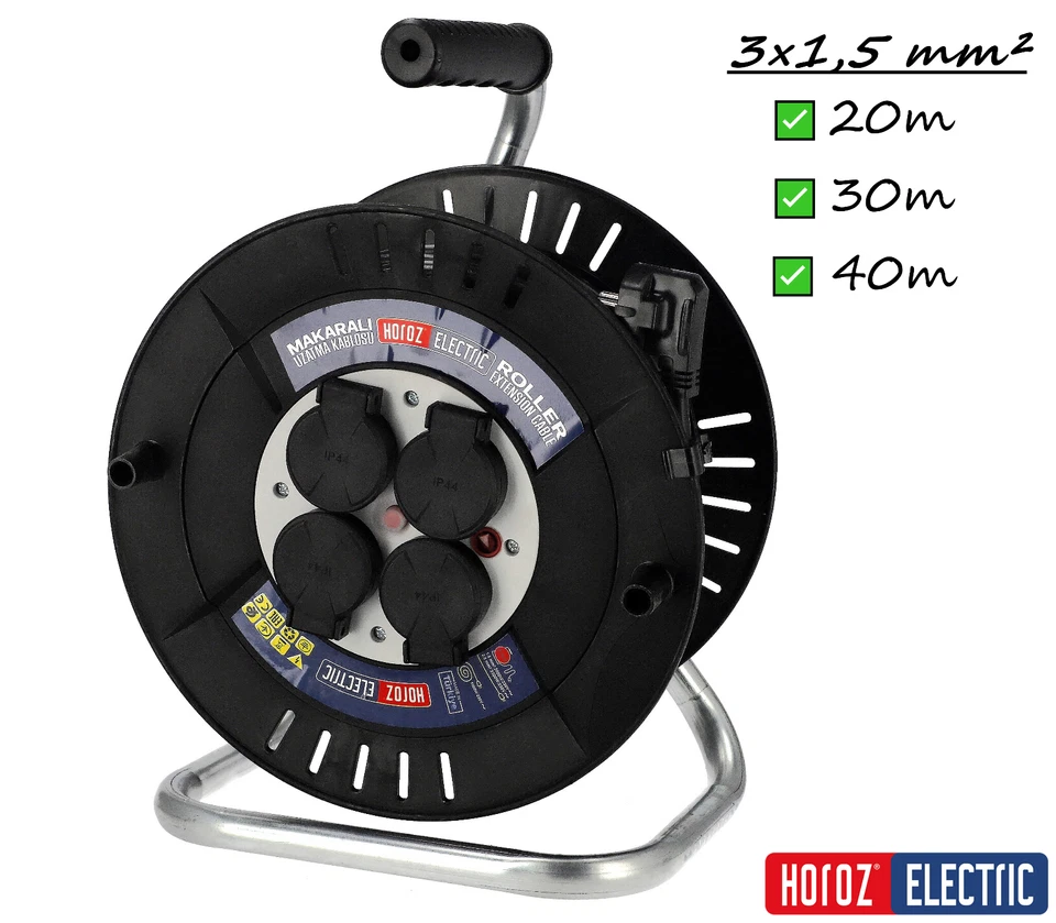 Kabeltrommel Verlängerungskabel Außen 20m 30m 40m Stromkabel 3x1,5  IP44 - Bild 1 von 4