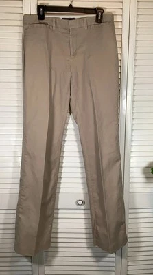 Banana Republic Martin Fit Trouser Pants Boot Cut Women Size 10L Tan Cotton Cuff - Image 1 of 4
